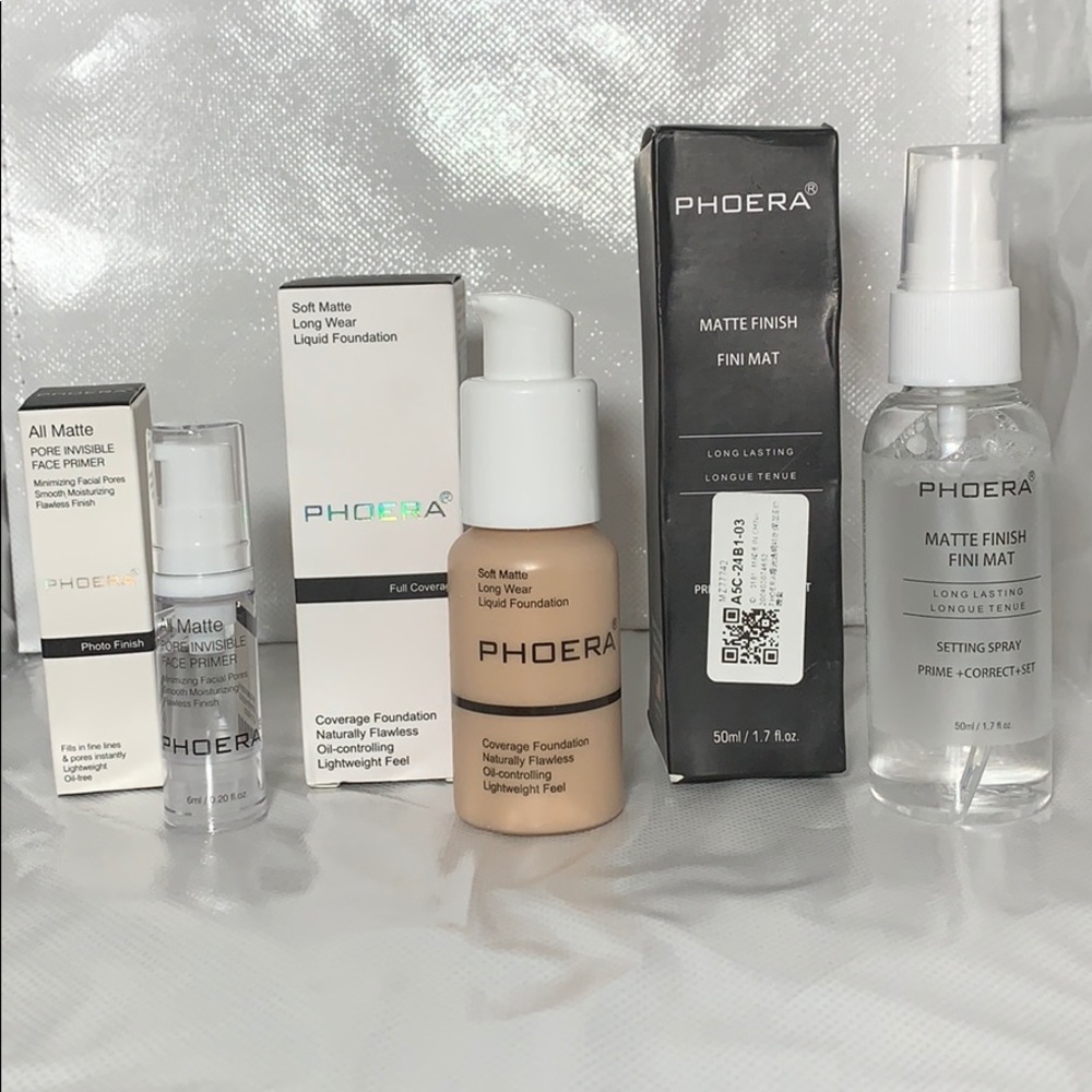 Phoera Foundation, Primer & Setting Spray …